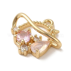 Brass Micro Pave Cubic Zirconia Pendants&nbsp;KK-K371-01G