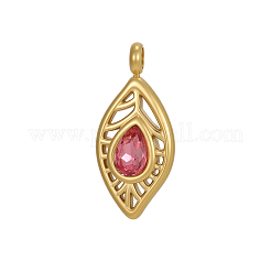 304 Stainless Steel Pave Cubic Zirconia Pendants&nbsp;CU-OY001-37G