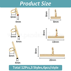 12Pcs 3 Styles Brass Tube Bails&nbsp;DIY-FH0007-67G