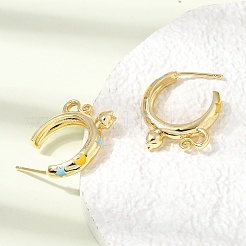 Brass Enamel Stud Earrings&nbsp;KK-CBA8324-23G-04
