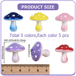 25Pcs 5 Colors Opaque Acrylic Beads&nbsp;MACR-PA0001-60