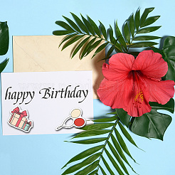 1 Set Birthday Cake PET Hollow Out Drawing Painting Stencils&nbsp;DIY-GL0004-111