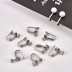 Tarnish Resistant 304 Stainless Steel Clip-on Earring Settings&nbsp;X-STAS-Q227-01