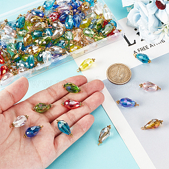 120Pcs 12 Colors Glass Pendants&nbsp;PALLOY-GA00009