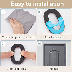 20Pcs 10 Styles Number 0-9 Self Adhesive ABS Electroplating Digital Number Home House Numbers&nbsp;AJEW-GF0010-21