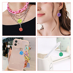 20pcs 10 colors Resin Polyhedral Dice Pendants&nbsp;FIND-TA0001-93