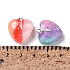Gradient Color Translucent Resin Pendants&nbsp;RESI-P034-02P