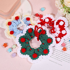 3Pcs 3 Colors Polyester and Cotton Dog Flower Pet Collar&nbsp;AJEW-GL0002-58