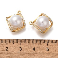 Brass Micro Pave Cubic Zirconia Pendants&nbsp;KK-B107-09G
