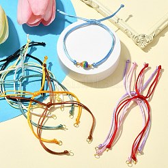 10Pcs 10 Colors Nylon Braided Adjustable Link Bracelet Makings&nbsp;AJEW-CJ00001