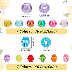 560pcs 14 Style Transparent Acrylic Beads&nbsp;TACR-AR0001-18