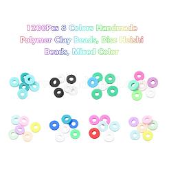 1200Pcs 8 Colors Handmade Polymer Clay Beads&nbsp;CLAY-YW0001-15A