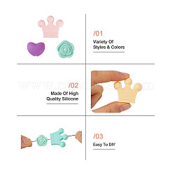 50Pcs 15 Style Food Grade Eco-Friendly Silicone Focal Beads&nbsp;SIL-TA0001-10