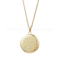 Brass Locket Pendant Necklaces&nbsp;NJEW-JN05906