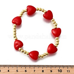 Valentine's Day ABS Imitation Pearl Beads Stretch Bracelets for Women&nbsp;BJEW-D317-08A-G