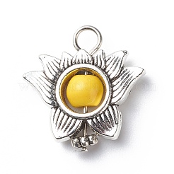 Antique Silver Plated Alloy Synthetic Turquoise Pendants&nbsp;PALLOY-JF01874-01