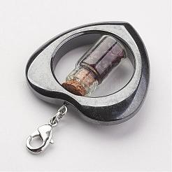 Magnetic Synthetic Hematite Pendants&nbsp;HJEW-JM00244