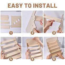 5-Tier Wood Display Risers&nbsp;ODIS-WH0038-242
