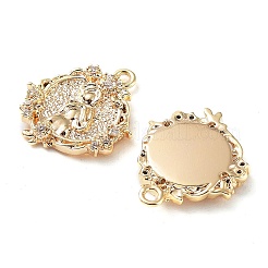 Rack Plating Brass Micro Pave Cubic Zirconia Pendants&nbsp;KK-K333-81G