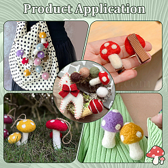 18Pcs 9 Colors Mushroom Handmade Wool Felt Ornament Accessories&nbsp;DIY-PH0036-27