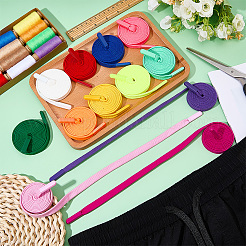 12Pcs 12 Colors Flat Fiber Replacement Drawstring Cords&nbsp;DIY-BC0017-46A