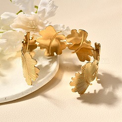 304 Stainless Steel Open Cuff Bangles for Women&nbsp;BJEW-Z083-02G-07