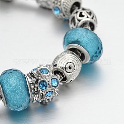Crown Alloy Rhinestone Enamel European Beaded Bracelets&nbsp;BJEW-I182-02D