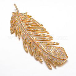 Brass Micro Pave Cubic Zirconia Big Pendants&nbsp;KK-P049-05G