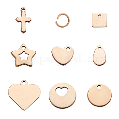 304 Stainless Steel Stamping Blank Tag Charms Sets&nbsp;STAS-TA0004-12RG