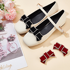 4Pcs 2 Colors Bowknot Velvet Shoe Decorations&nbsp;DIY-WR0004-09