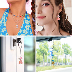 16Pcs 8 Style Glass & Acrylic & Alloy Pendants&nbsp;PALLOY-TA00232