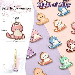 16Pcs 8 Styles Alloy Enamel Pendants&nbsp;ENAM-CJ0004-93