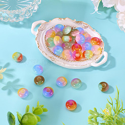 56Pcs 7 Colors Triple Color Resin European Beads&nbsp;RESI-TA0004-40