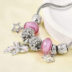 Alloy Enamel European Beads Charm Bracelets&nbsp;BJEW-F495-22P