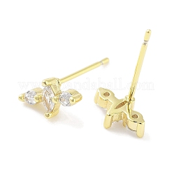 Brass Micro Pave Clear Cubic Zirconia Studs Earring&nbsp;EJEW-S217-G24