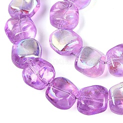 Electroplate Transparent Glass Beads Strands&nbsp;EGLA-N057-02A-08