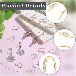 16Pcs 2 Colors Brass Cubic Zirconia Earring Hooks&nbsp;KK-BBC0027-64