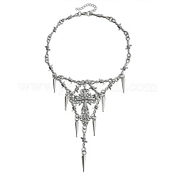 Gothic Style lloy Spike and Cross Bib Necklaces for Women&nbsp;FS-WGA9465-01