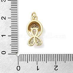 Brass Micro Pave Cubic Zirconia Pendants&nbsp;KK-C137-08G-01