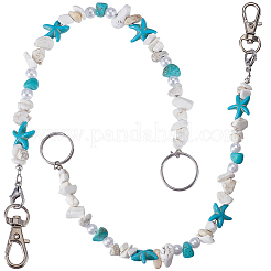 2Pcs 2 Styles Ocean Theme Synthetic Turquoise Pendant Decorations&nbsp;HJEW-SC0002-28B