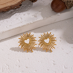 Hollow Heart 304 Stainless Steel Stud Earrings&nbsp;CV0241
