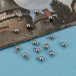 Tarnish Resistant 201 Stainless Steel 3D Ball Round Charms Pendants&nbsp;STAS-Q171-05