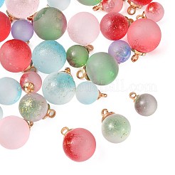 44Pcs 11 Styles Two Tone Transparent Spray Painted Glass Pendants&nbsp;GLAA-FS0002-58
