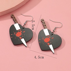 Acrylic Heart Dangle Earrings&nbsp;AY4958