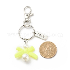 ABS Plastic Imitation Pearl  Beads and Acrylic Keychain&nbsp;KEYC-JKC00353