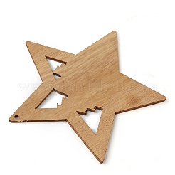 Christmas Theme Natural Wood Big Pendants&nbsp;WOOD-B001-13