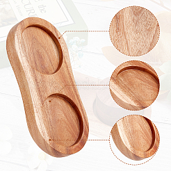 2-Slot Wooden Salt and Pepper Mill Tray&nbsp;WOOD-WH0030-31
