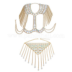 Clear AB Acrylic & Alloy Tassel Sexy Suit Jewelry Night Shop Shoulder Body Chains for Women&nbsp;WG261D8-01