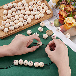 70Pcs 7 Styles Schima Wood Beads&nbsp;WOOD-ME0001-16