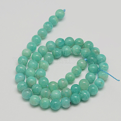Round Natural Peru Amazonite Bead Strands&nbsp;G-L448-03-6mm